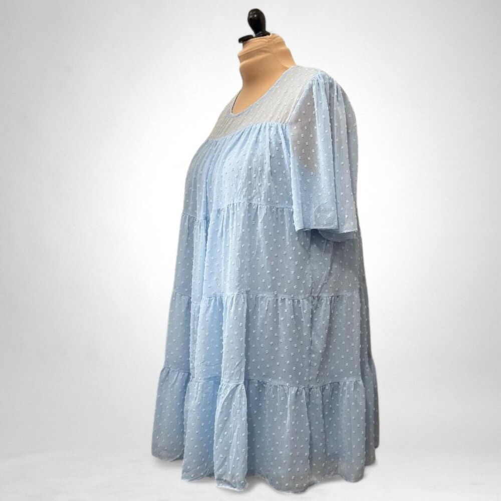 MITTOSHOP Shift Dress in Sky Blue, NEW WITH TAGS! Size 1X Plus 1XL - Picture 4 of 9